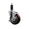 Service Caster 4'' SS Maroon Poly Swivel 1-1/8'' Expanding Stem Caster with Brake SCC-SSEX20S414-PPUB-MRN-TLB-118 - alternate 1